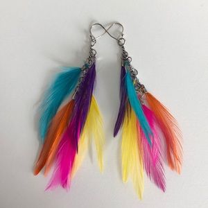 Colorful Feather Earrings